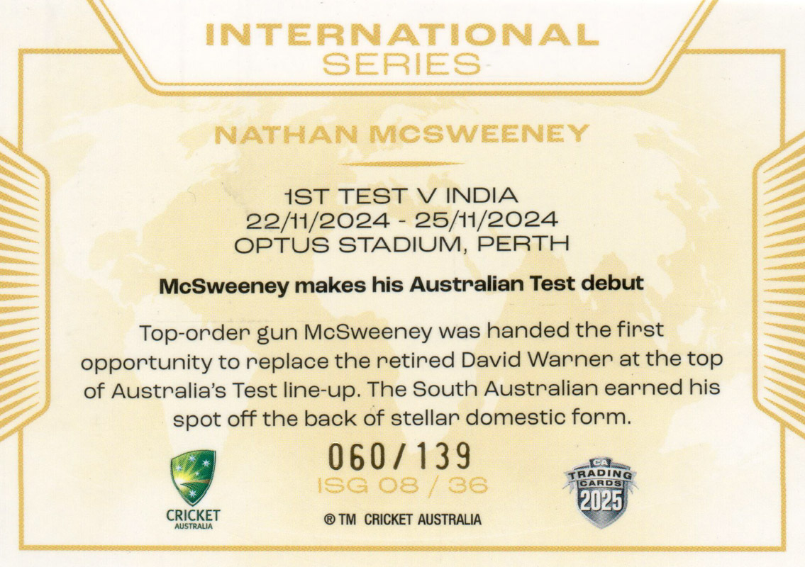 Nathan McSweeney back