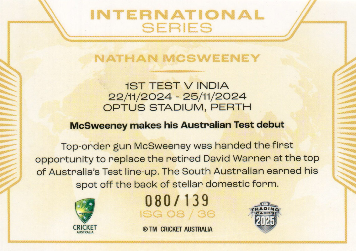 Nathan McSweeney back