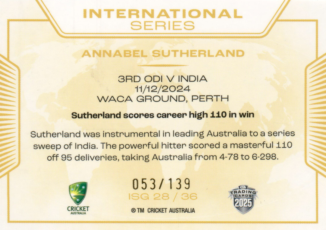 Annabel Sutherland back