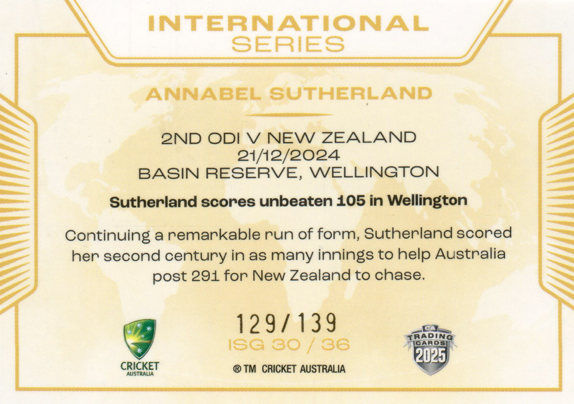 Annabel Sutherland back