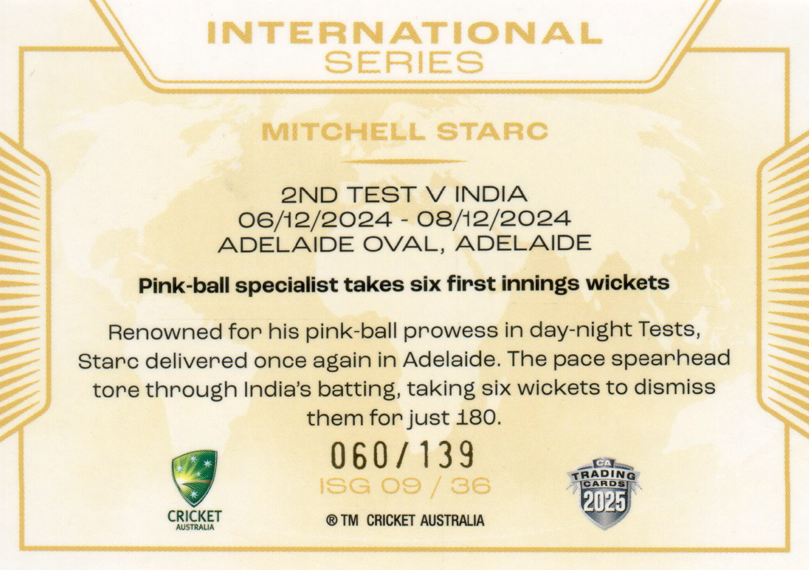 Mitchell Starc back