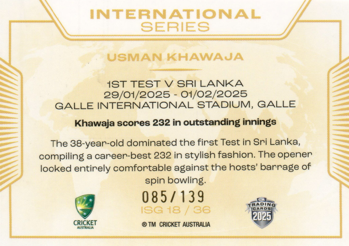 Usman Khawaja back