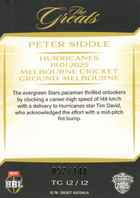 Peter Siddle – 19.01.2025 back