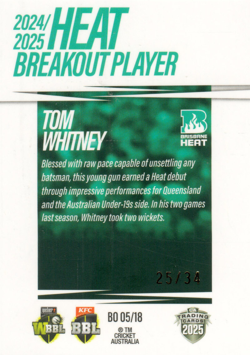 Tom Whitney back