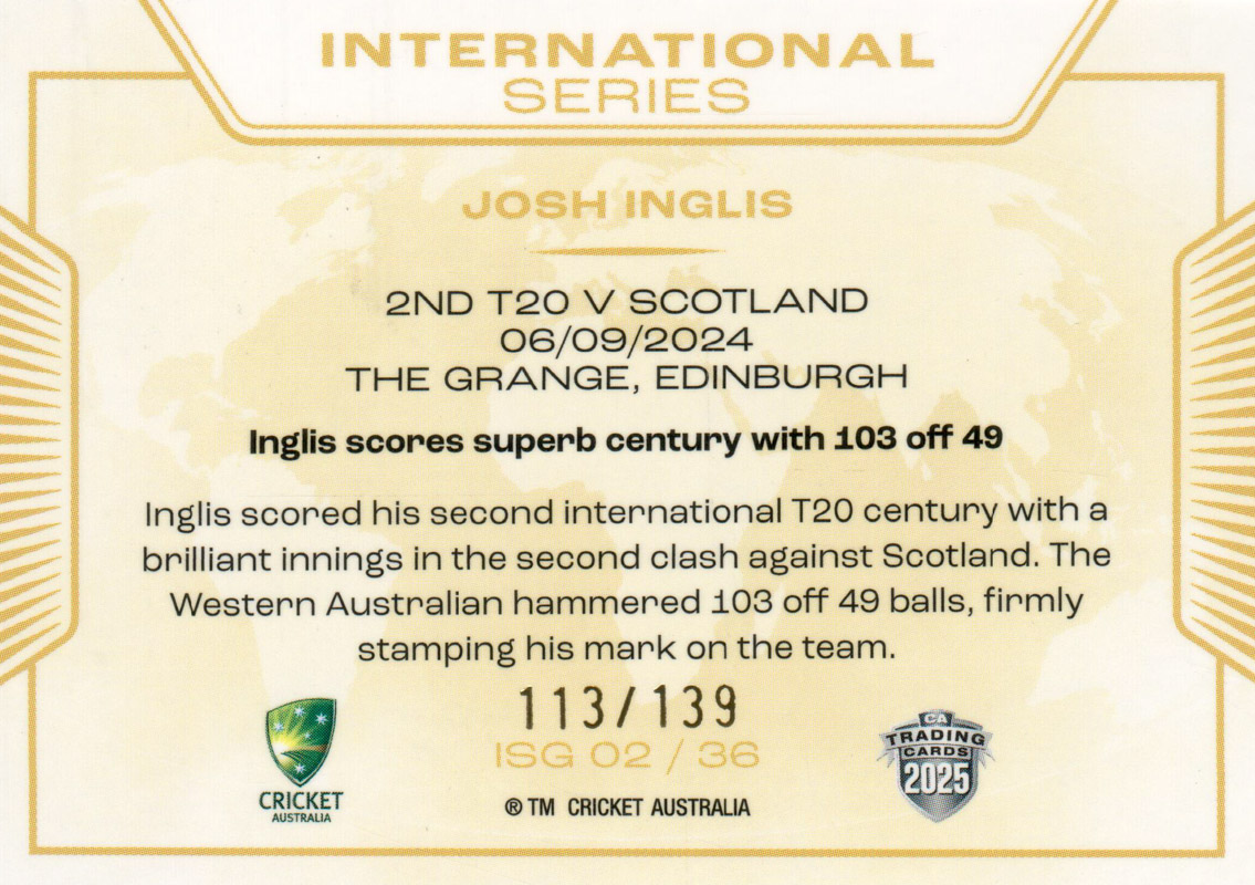 Josh Inglis back