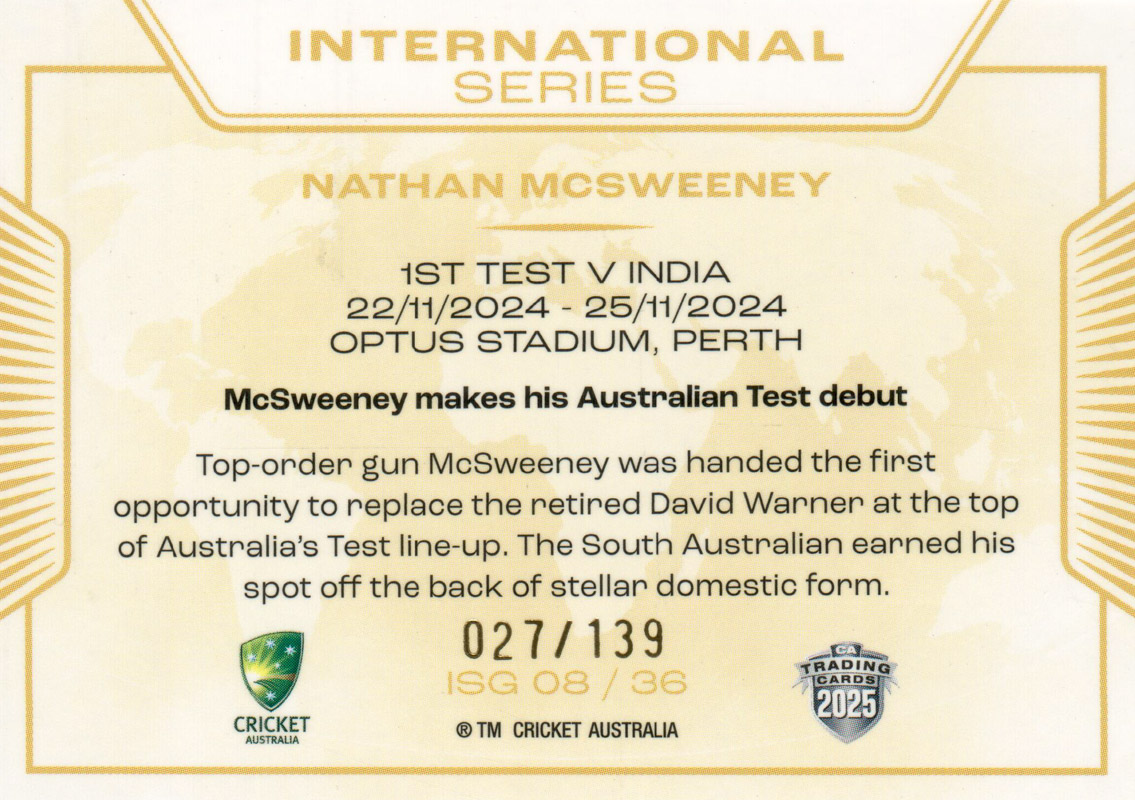 Nathan McSweeney back
