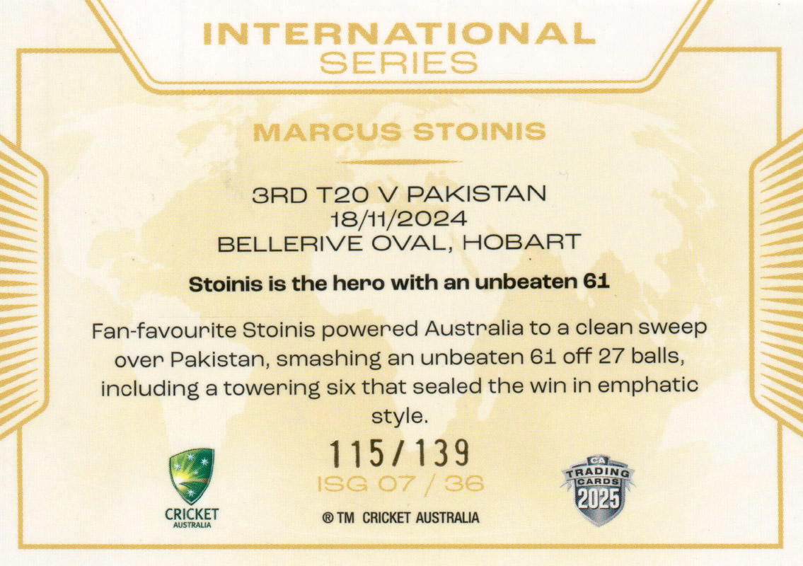 Marcus Stoinis back