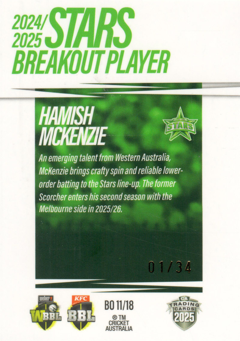 Hamish McKenzie back