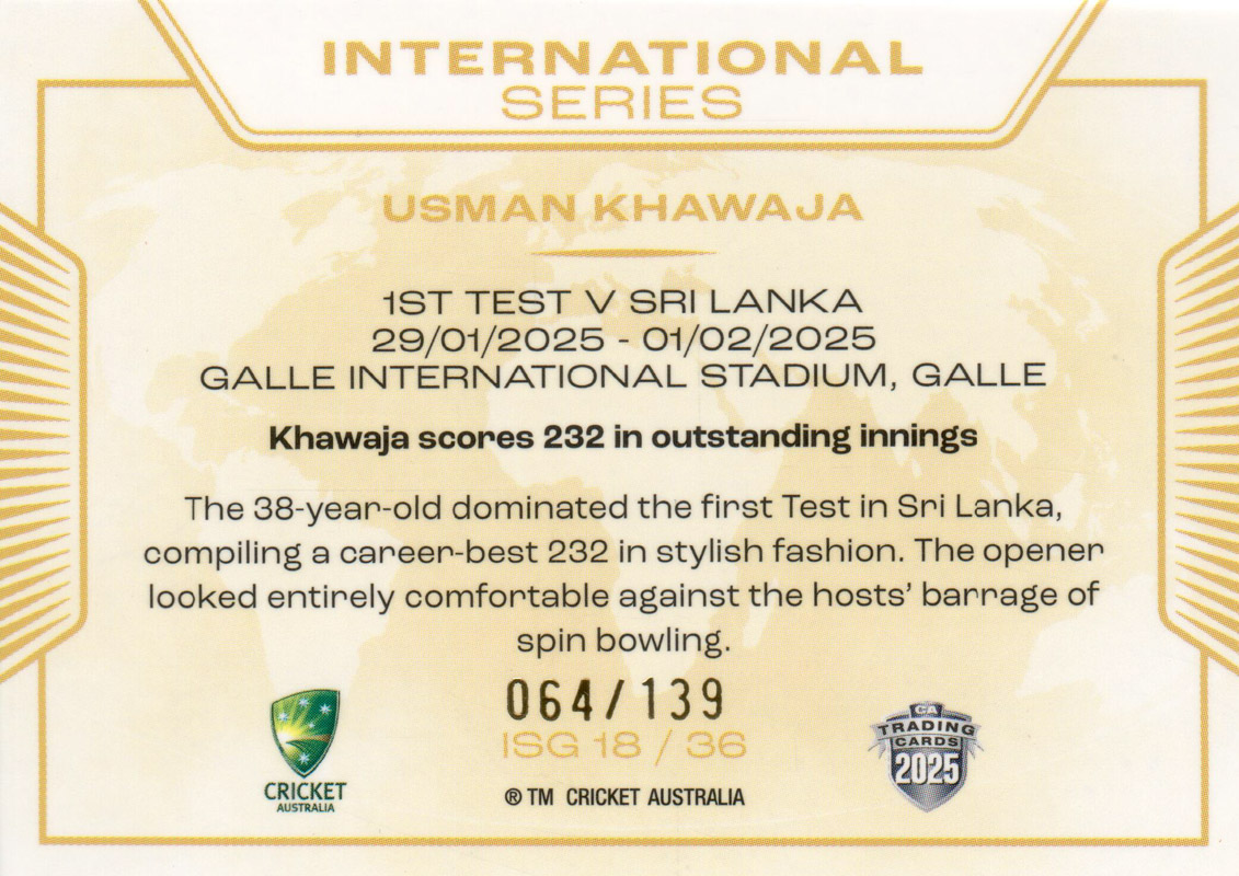 Usman Khawaja back