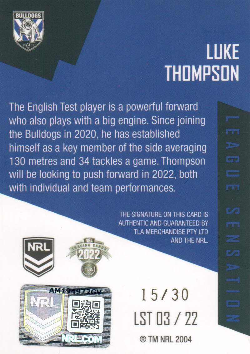 Luke Thompson back