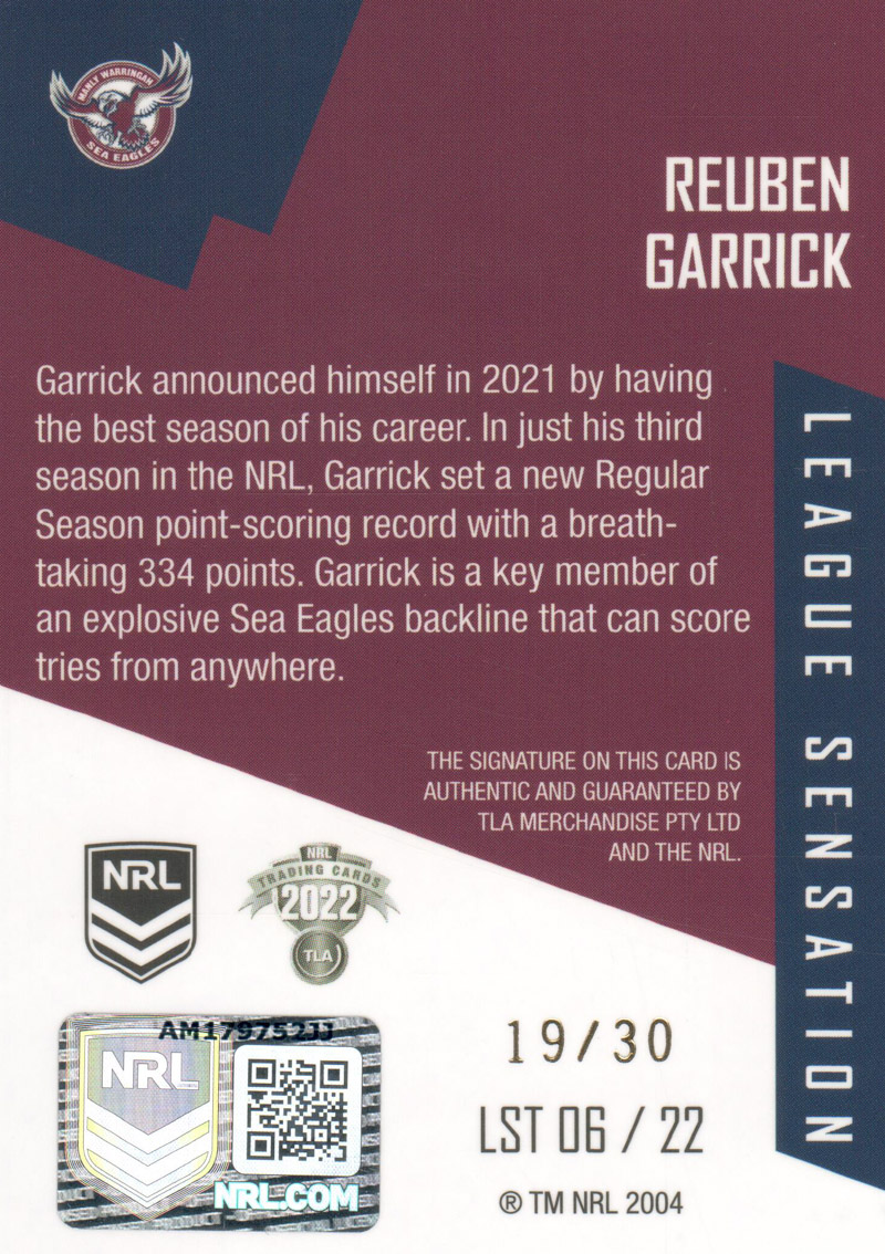 Reuben Garrick back