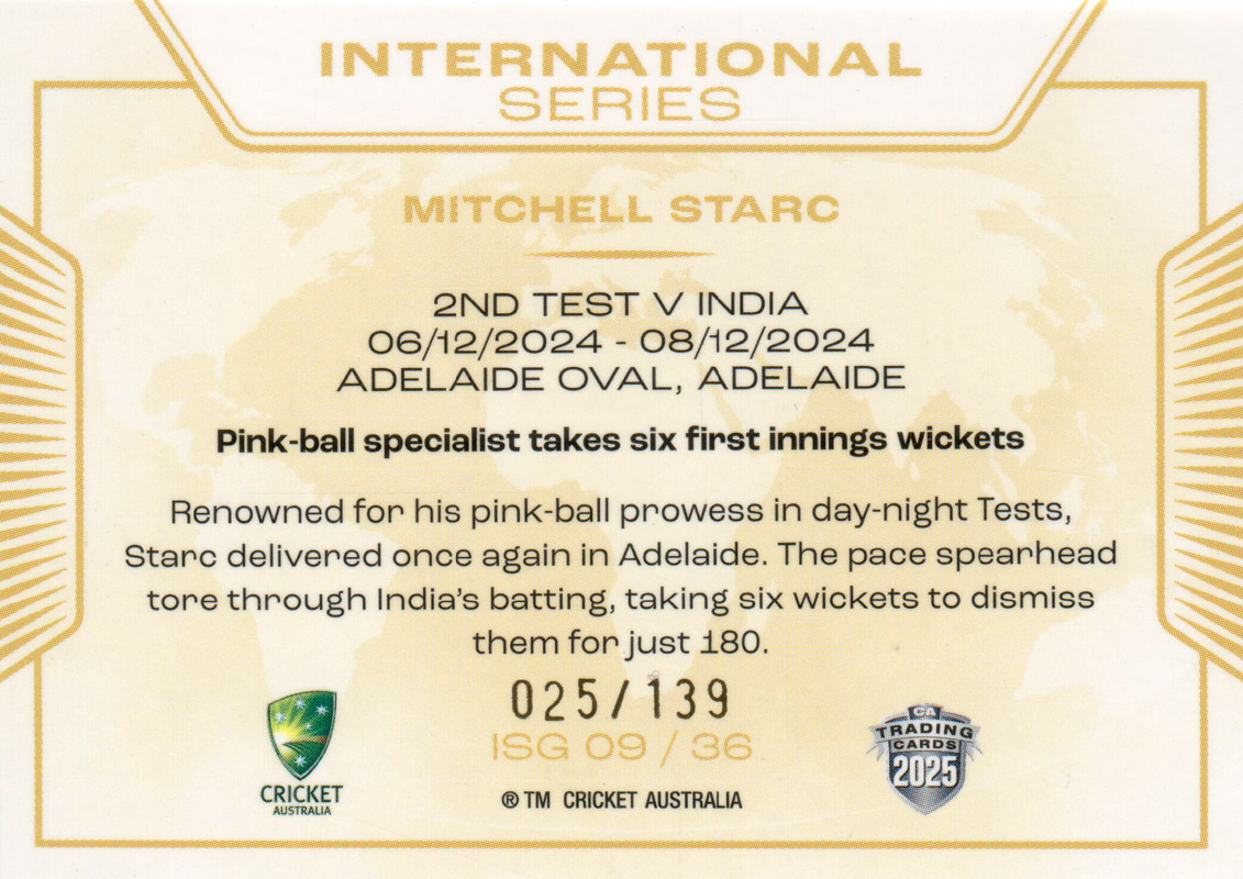 Mitchell Starc back