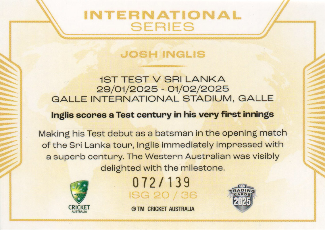 Josh Inglis back
