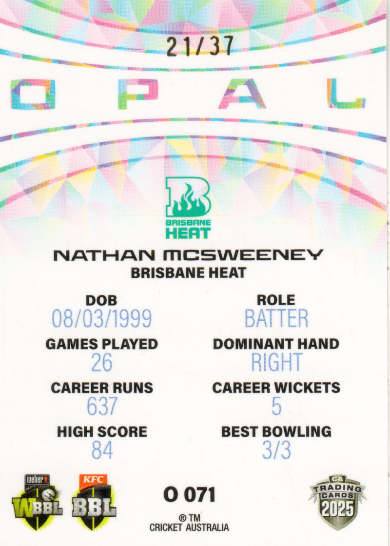 Nathan McSweeney back