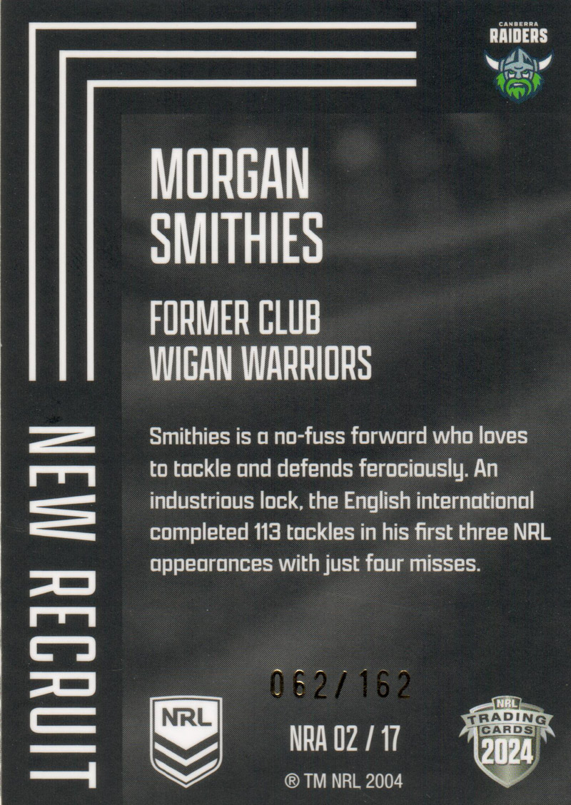 Morgan Smithies back
