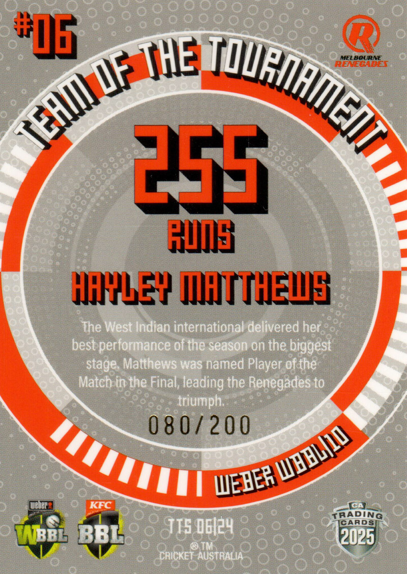 Hayley Matthews back