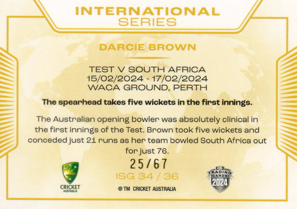 Darcie Brown back