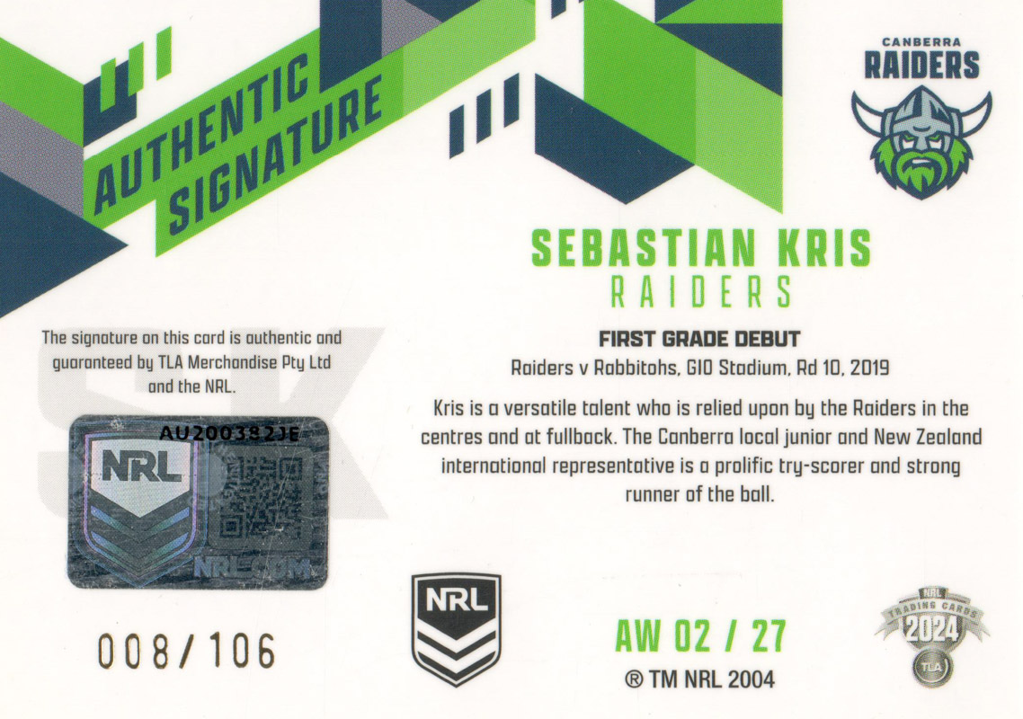 Sebastian Kris back
