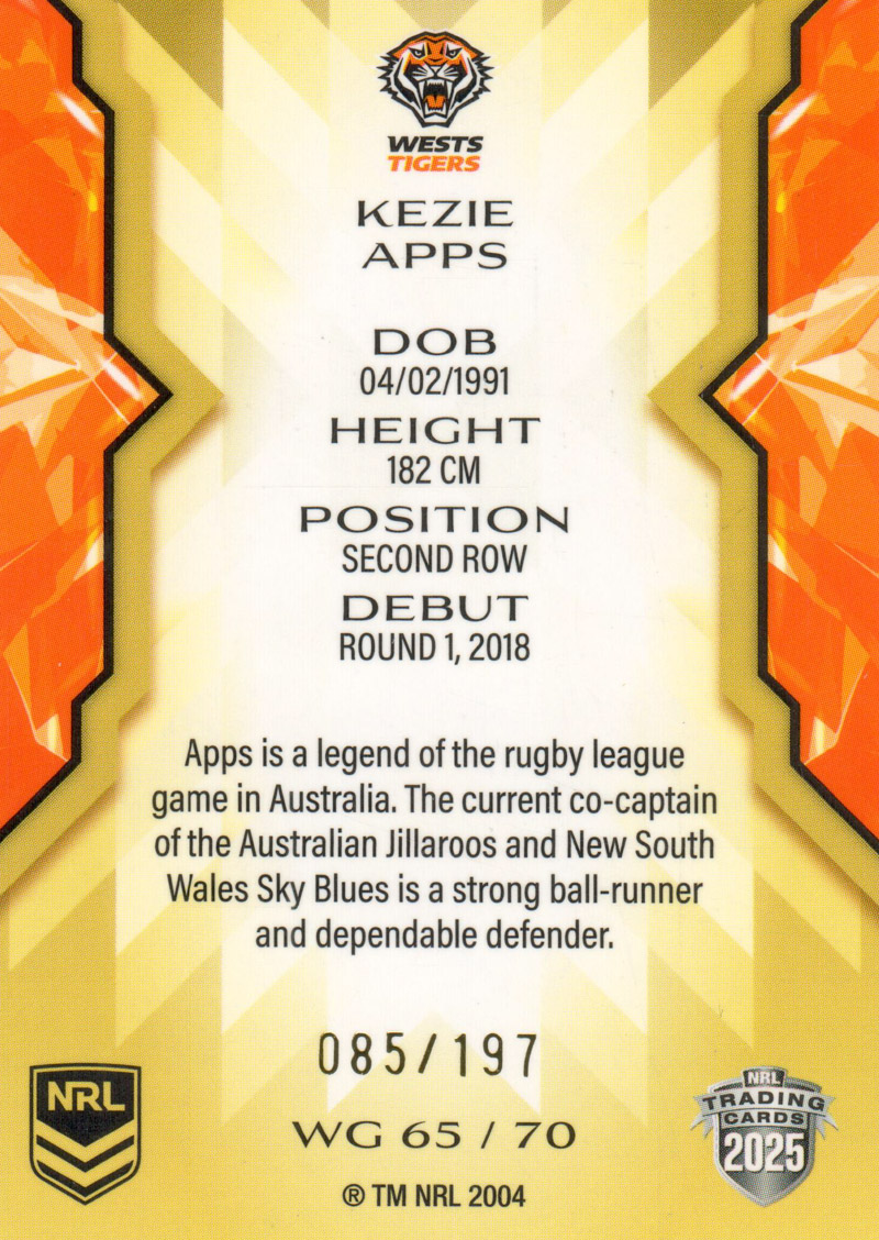Kezie Apps back