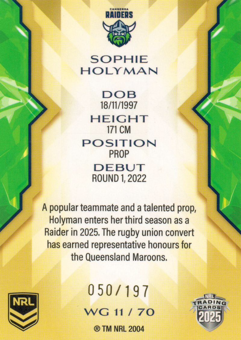 Sophie Holyman back