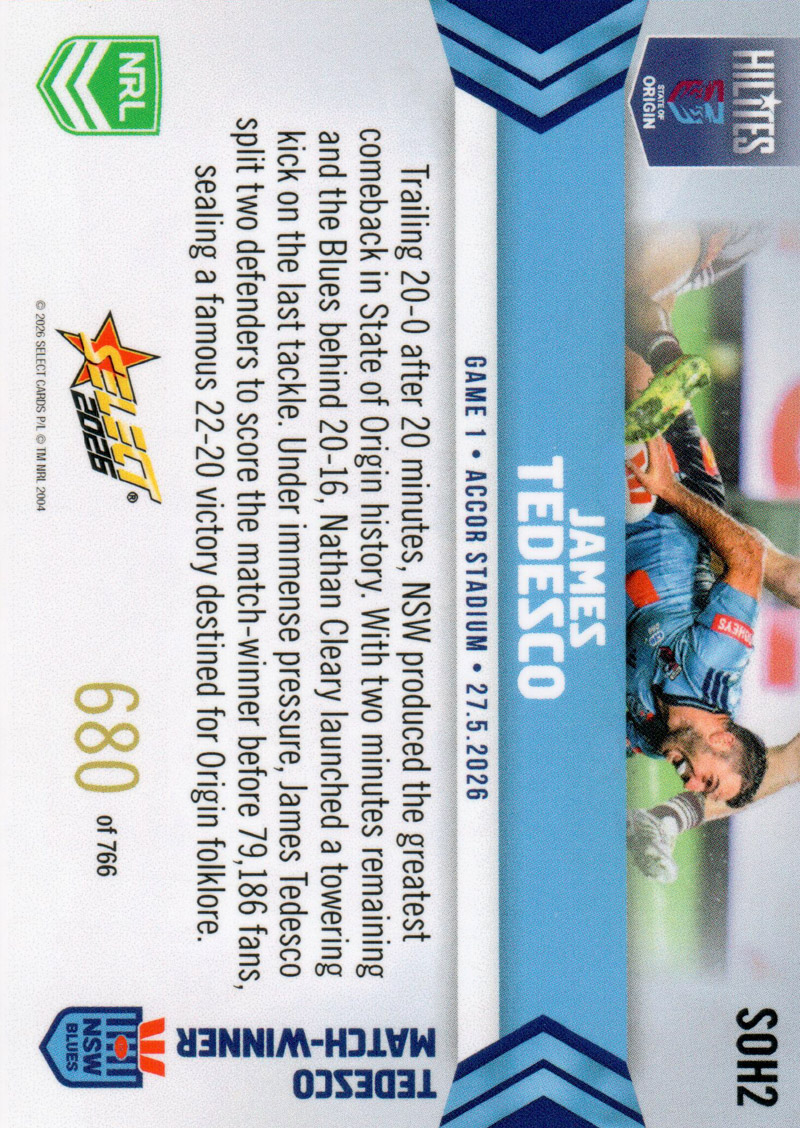 James Tedesco back