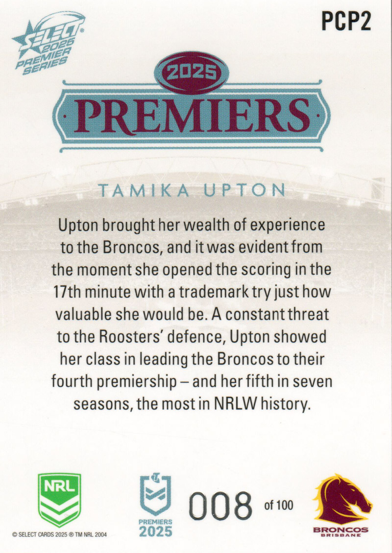 Tamika Upton back