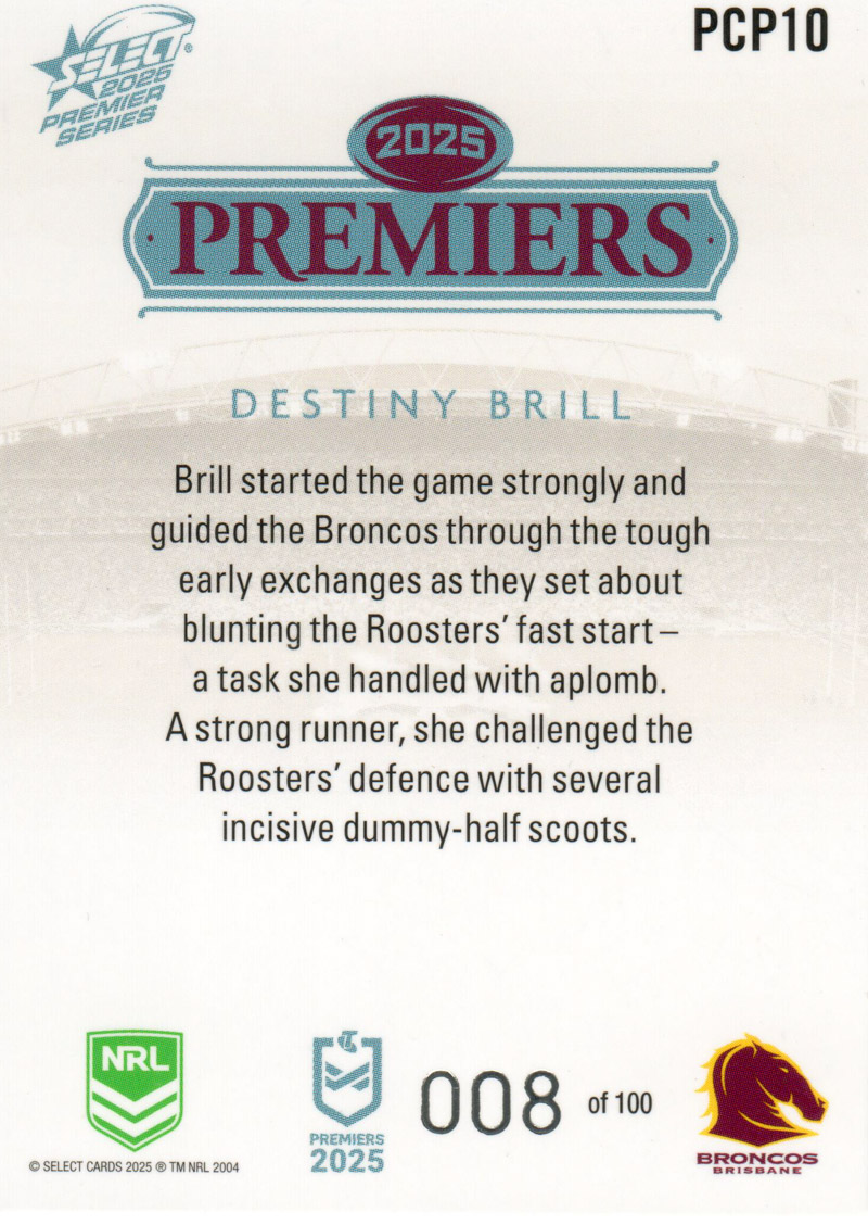 Destiny Brill back