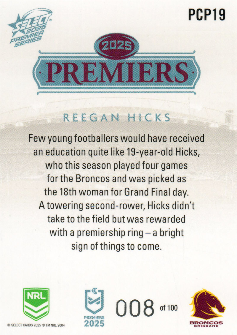 Reegan Hicks back
