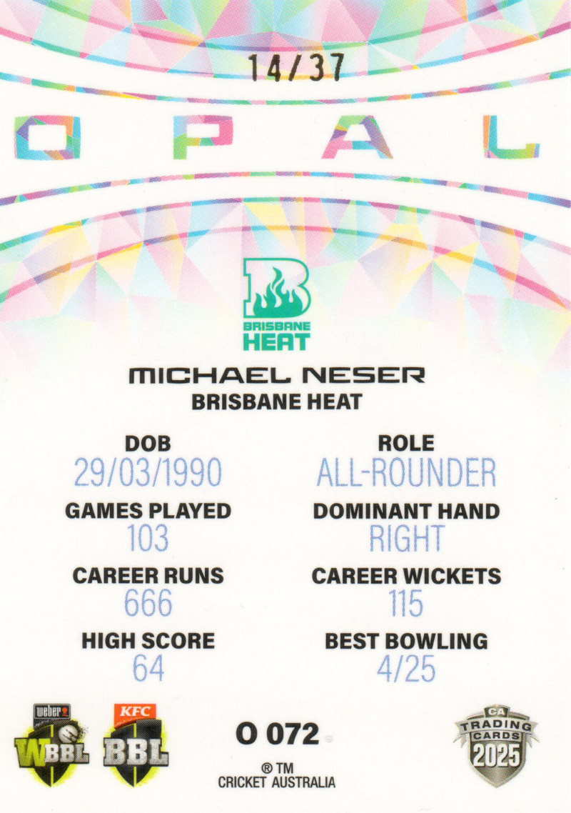 Micheal Neser back