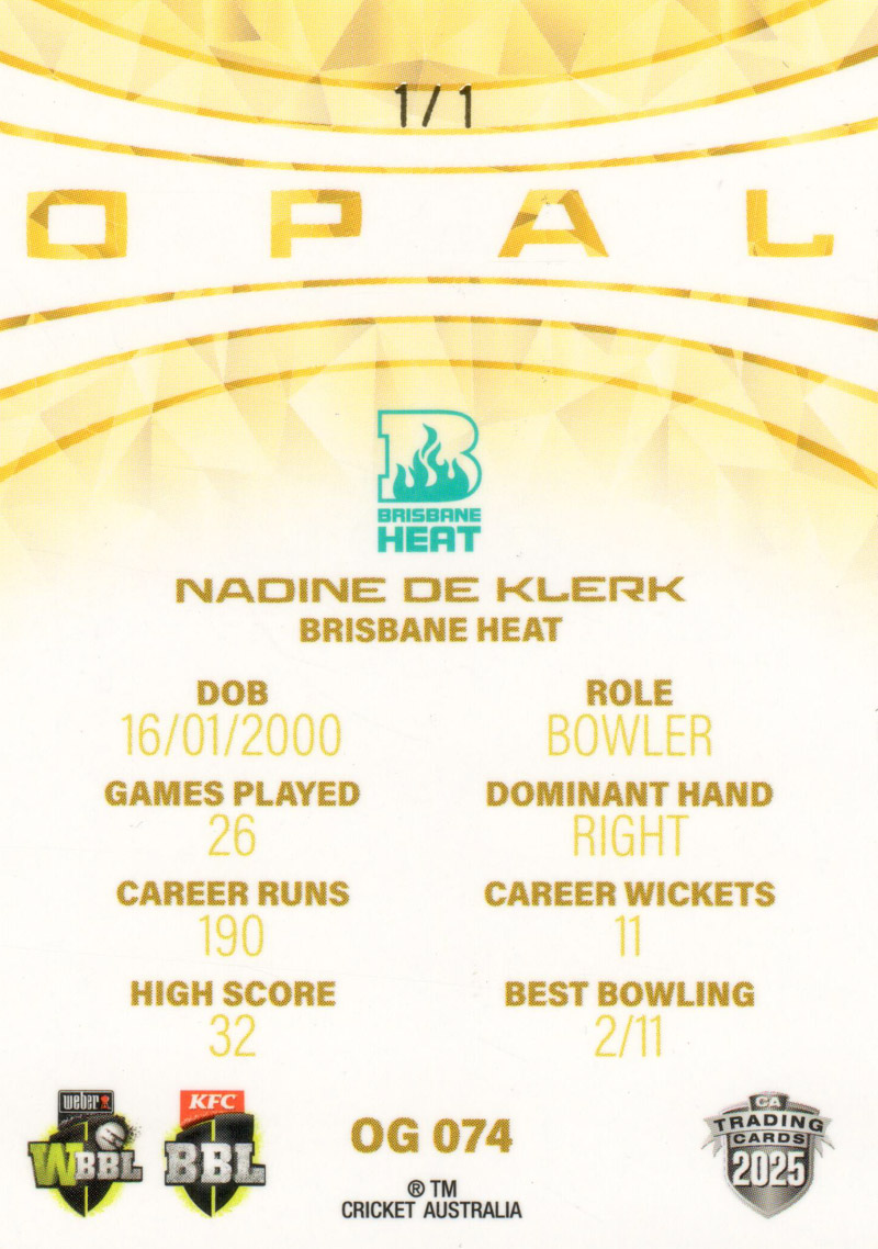 Nadine De Klerk back