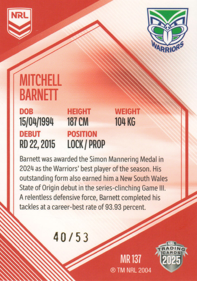 Mitchell Barnett back