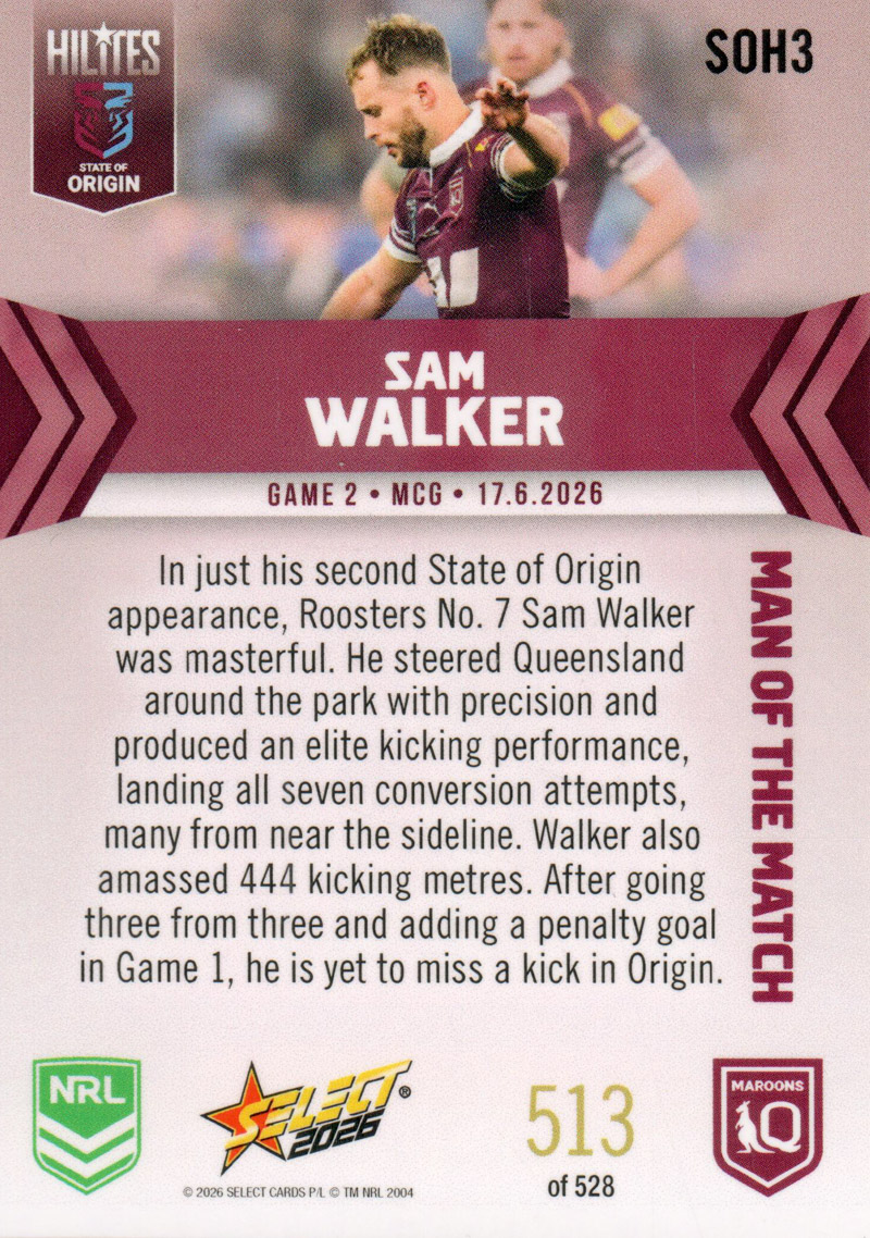 Sam Walker back