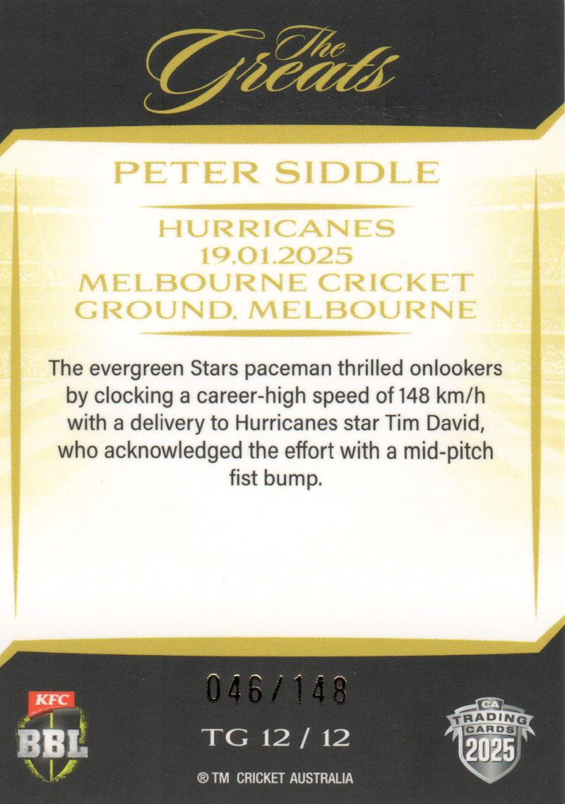 Peter Siddle – 19.01.2025 back