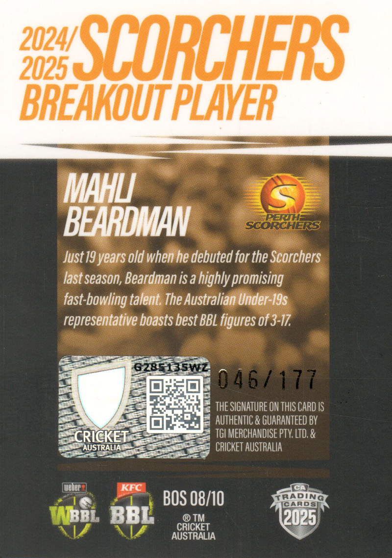 Mahli Beardman back