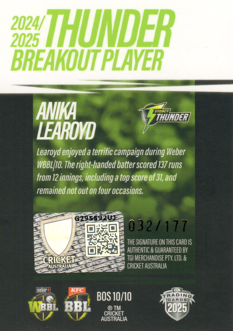 Anika Learoyd back