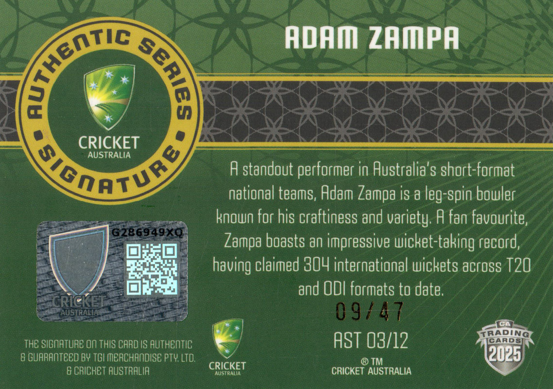 Adam Zampa back