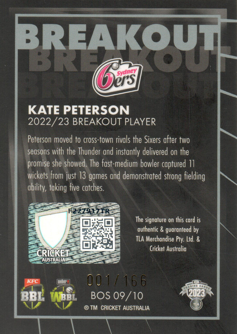 Kate Peterson back