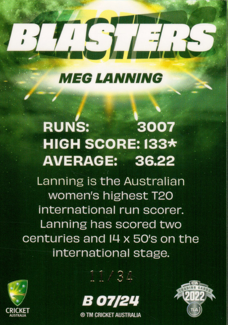 Meg Lanning back