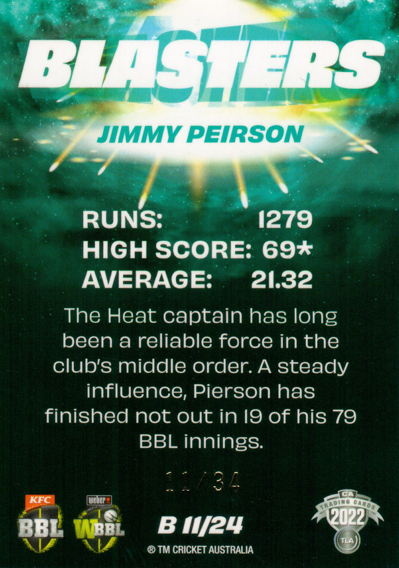 Jimmy Peirson back