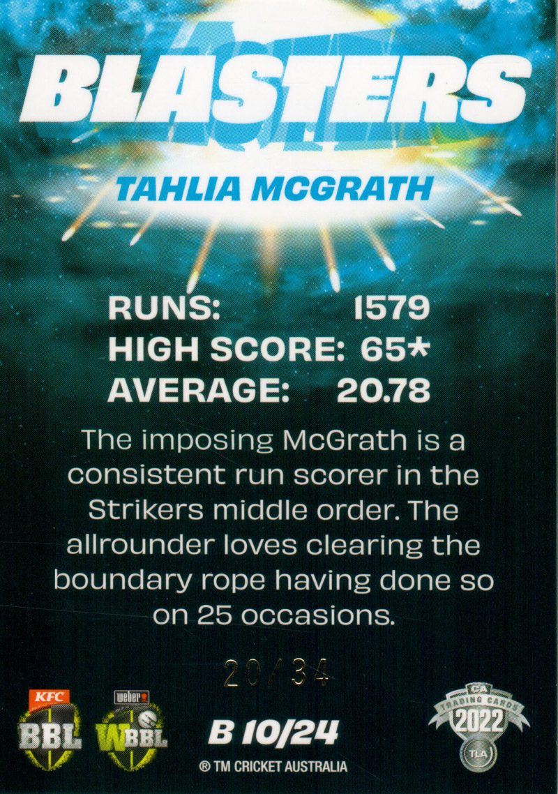 Tahlia McGrath back