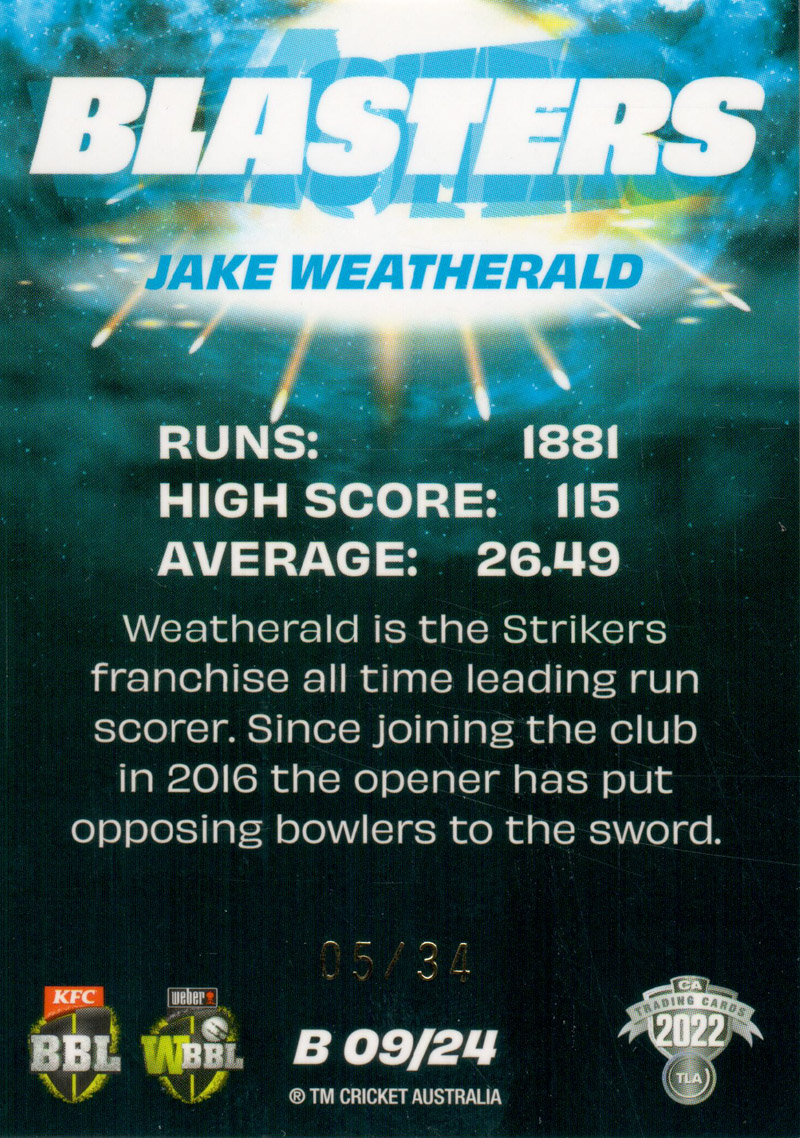 Jake Weatherald back