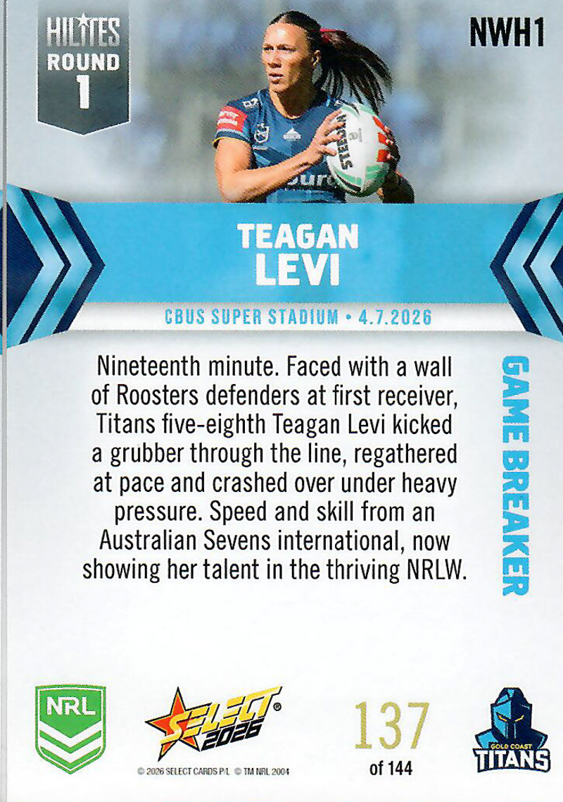 Teagan Levi back