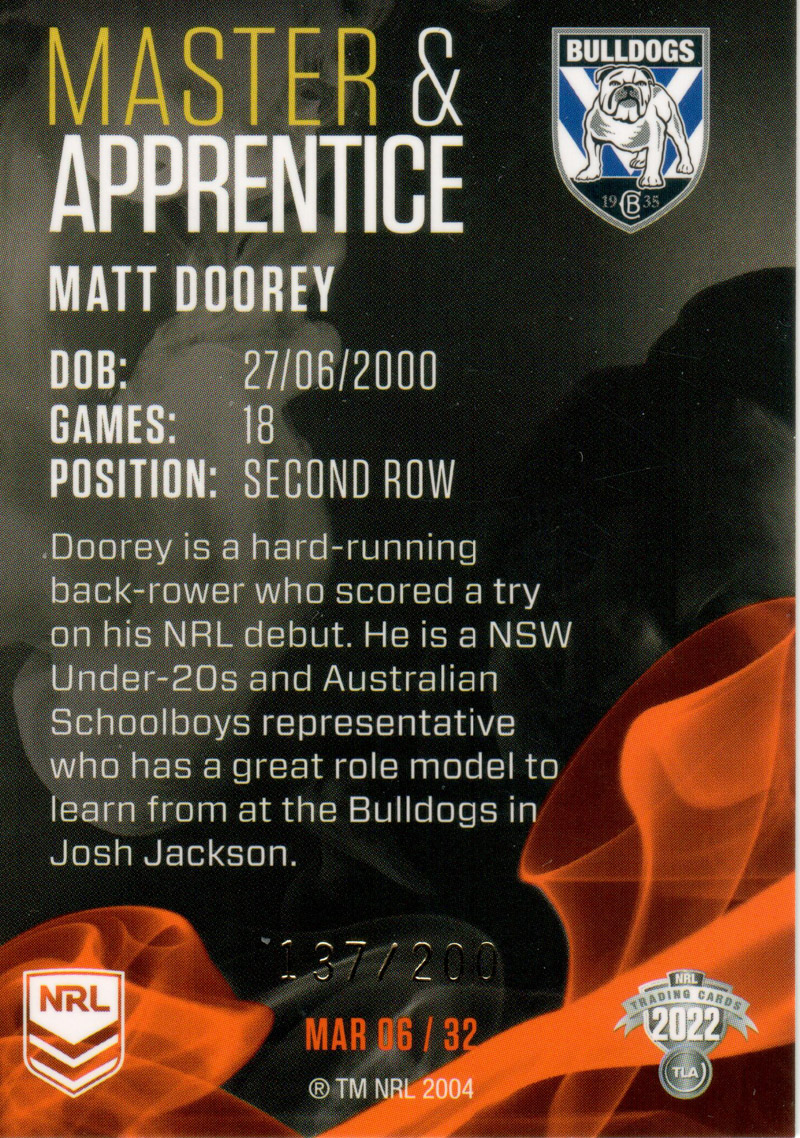 Matt Doorey back