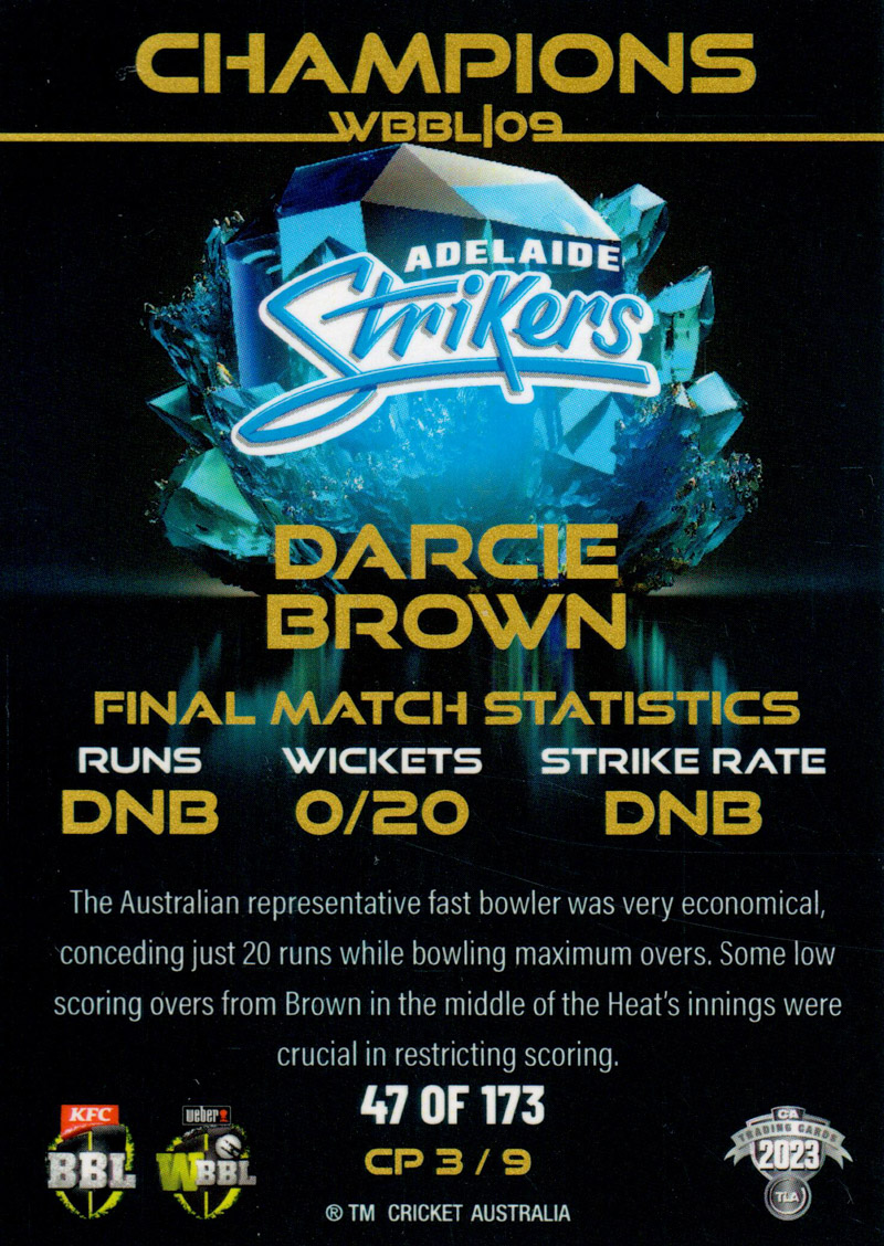 Darcie Brown back