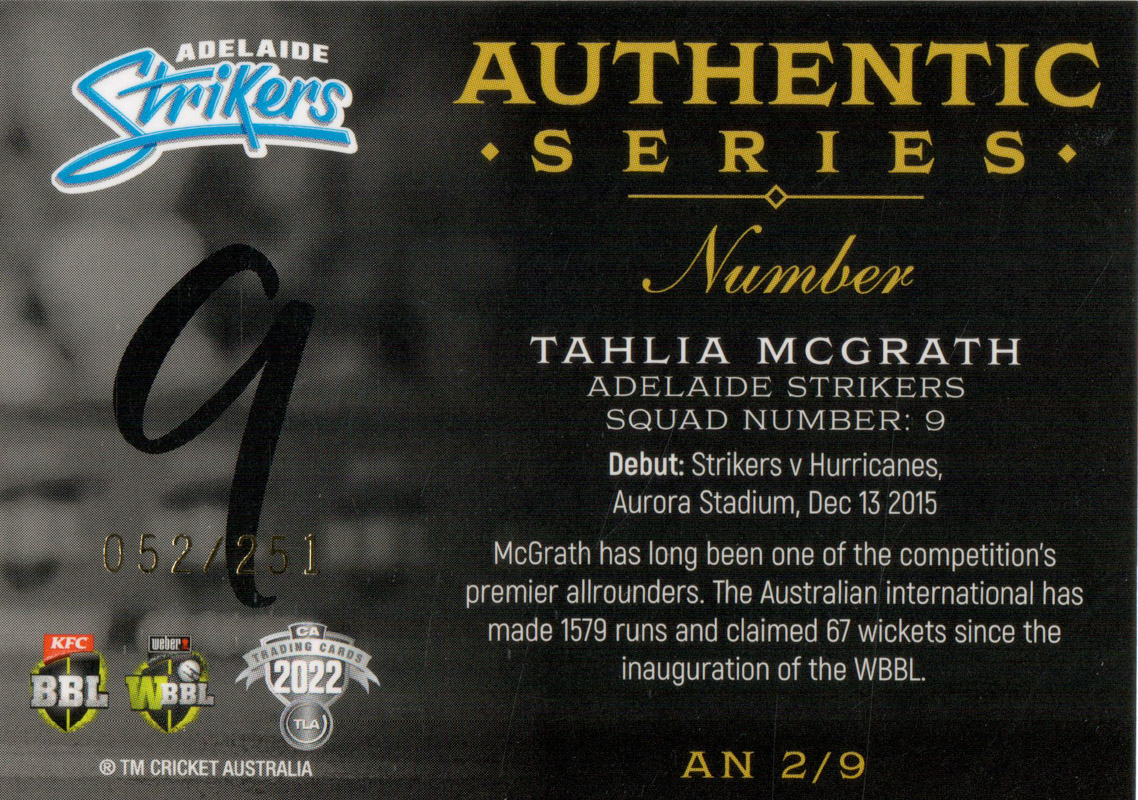 Tahlia McGrath back