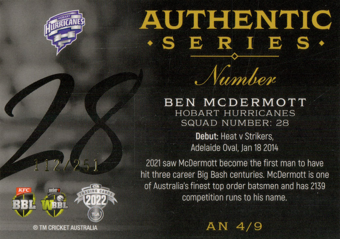 Ben McDermott back