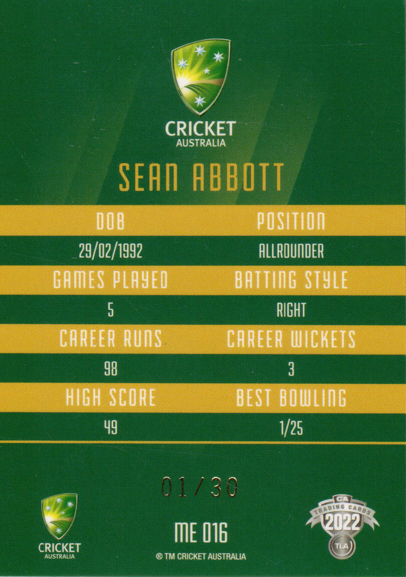 Sean Abbott back