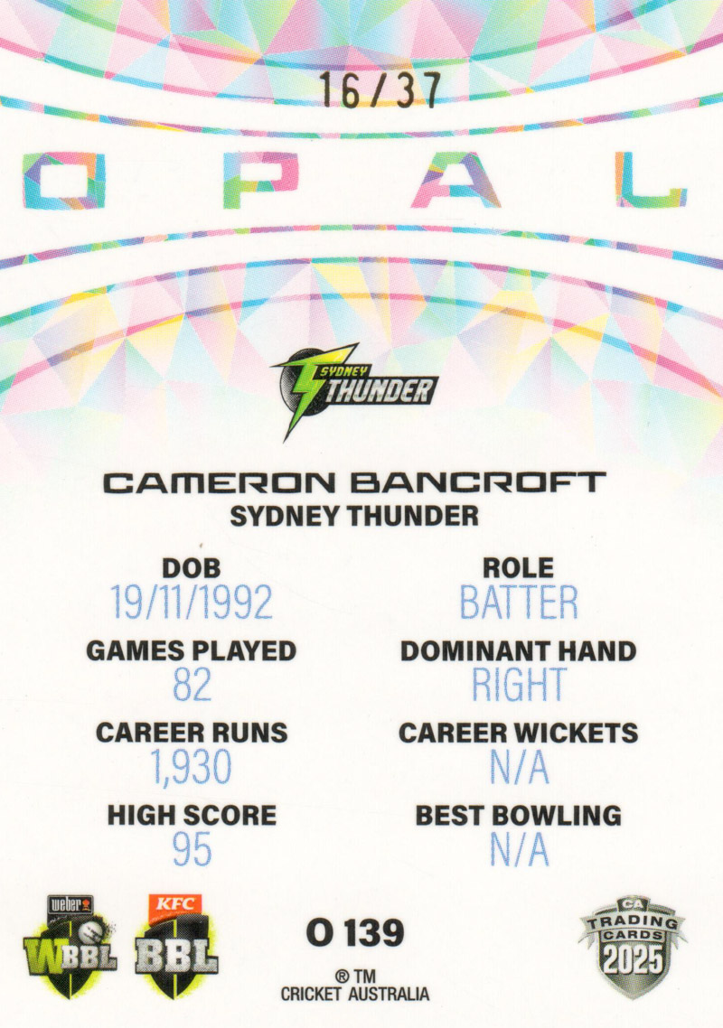 Cameron Bancroft back