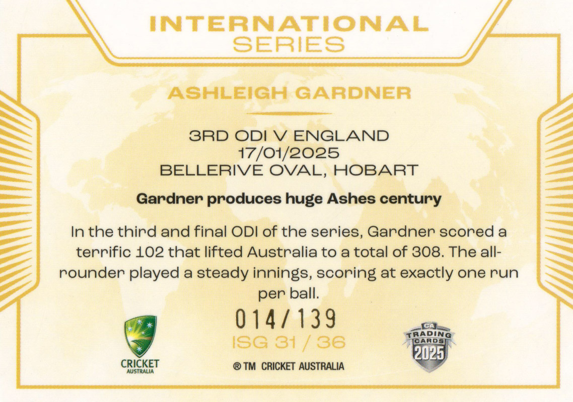Ashleigh Gardner back