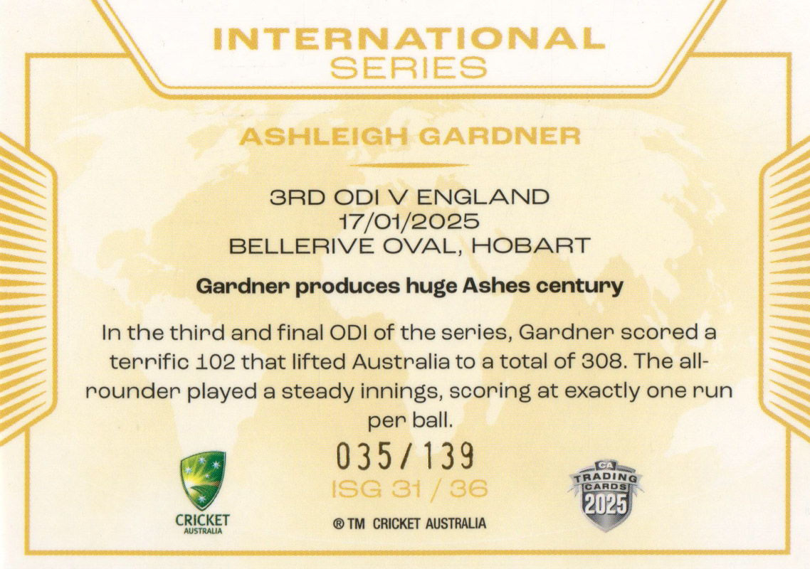 Ashleigh Gardner back